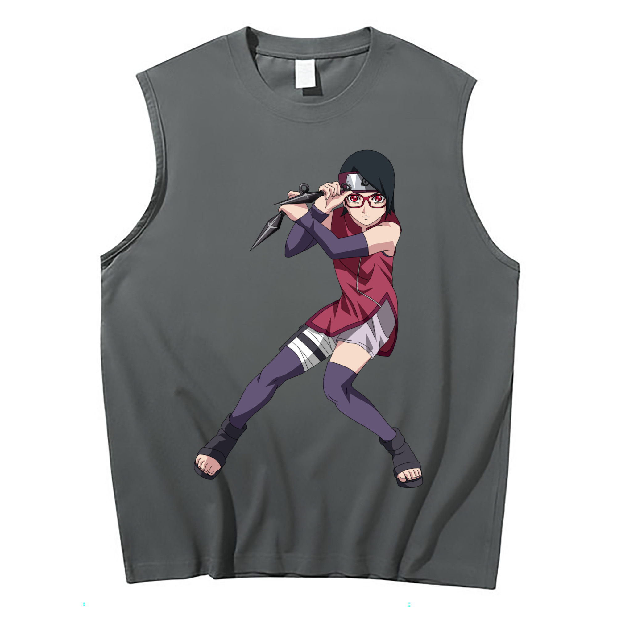（画像用） NARUTO -ナルト- うちは サラダ Uchiha Sarada コットン100％タンクトップ（フロントプリント）